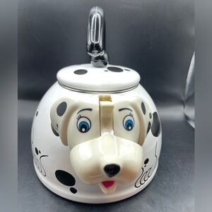 RARE Kamenstein Dalmatian Dog Whistling Tea Kettle EUC